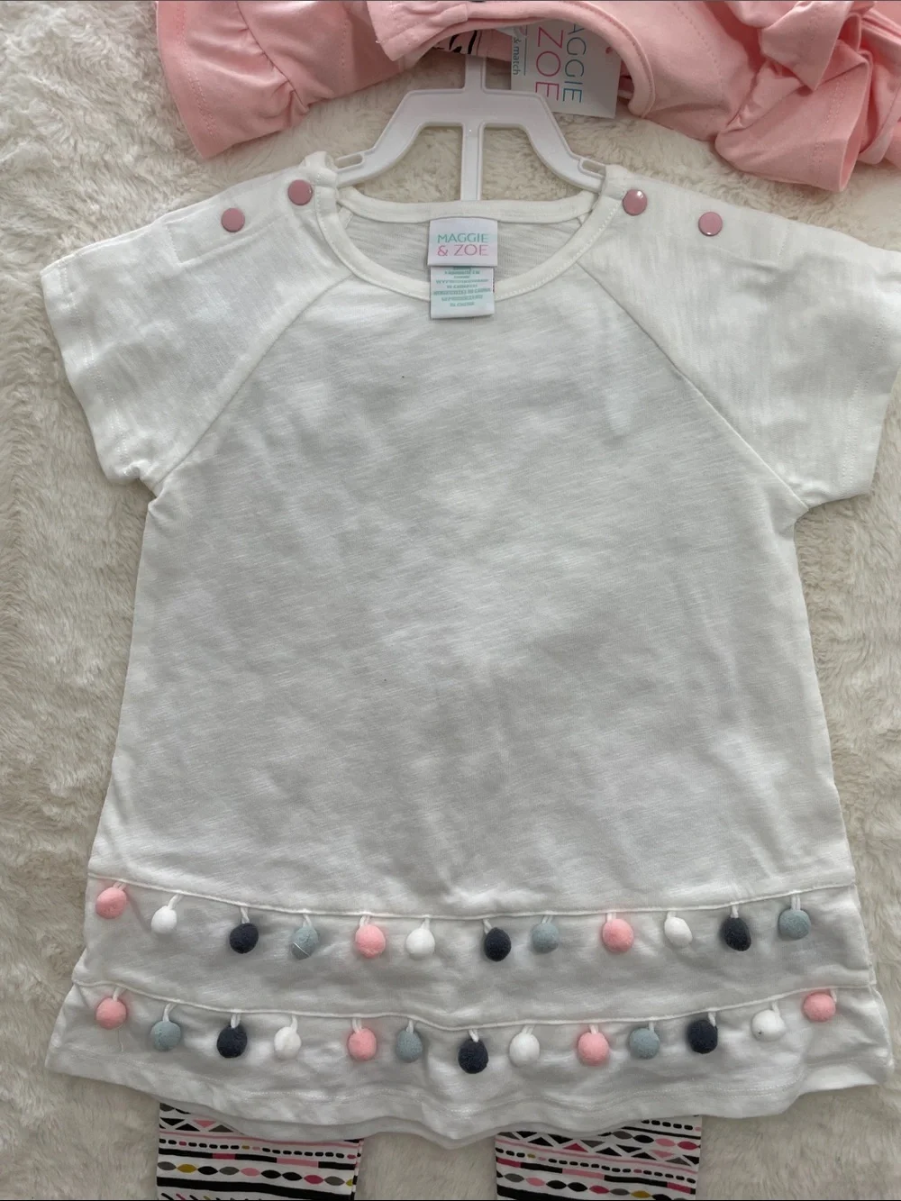 SALE! NWT Maggie & Zoe Pink Llama Ruffle Top with Patterned Leggings Size 5T